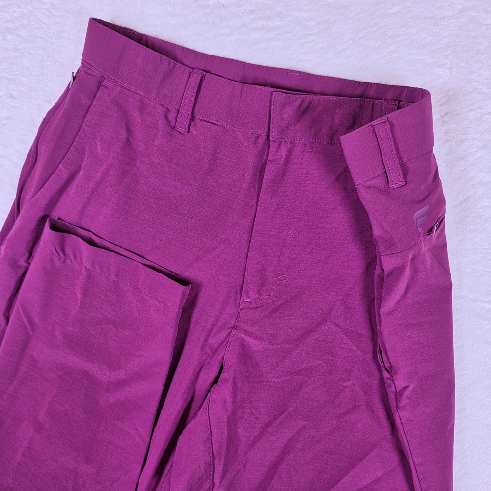 Fabletics Mens M The One Pant Purple Spandex Tapered Stretch Commuter Active